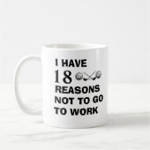 ゴルファおもしろいー用ゴルフことわざ コーヒーマグカップ (左)