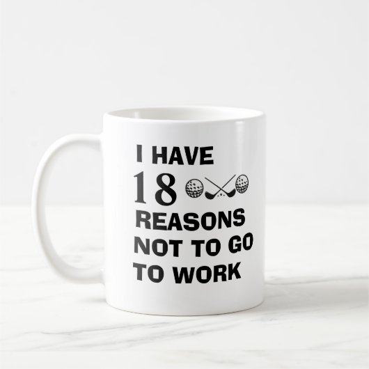 ゴルファおもしろいー用ゴルフことわざ コーヒーマグカップ (左)