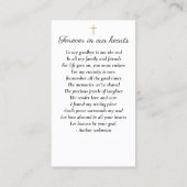 ゴルファシンプルー写真葬儀記念祈りの言葉カード 名刺 (裏面)