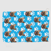 ゴルファパーソナライズされたーのペット写真顔ギフトカスタム ゴルフタオル (横)