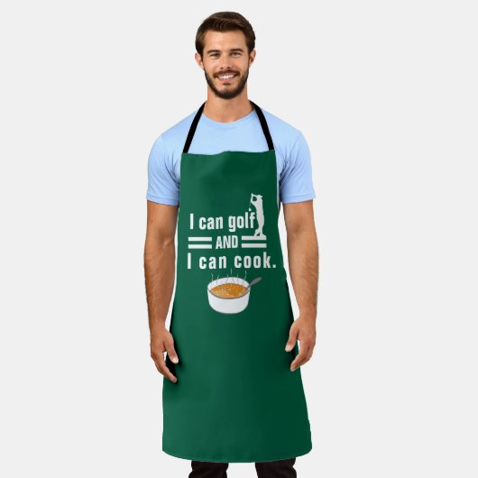 ゴルファーおもしろいが調理師引用文LOLユーモア・ゴルファーになれる エプロン (着用した状態)