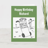 ゴルファーおもしろいの漫画が描かれたゴルフカード カード (正面)