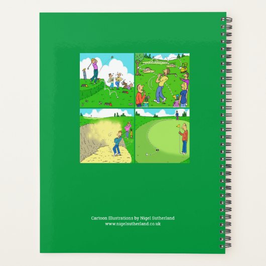 ゴルファーおもしろいの漫画イラストレーション。 プランナー手帳 (裏面)