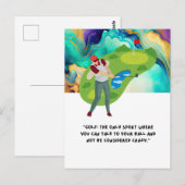 ゴルファーおもしろいグリーティング用ゴルフことわざ引用文 ポストカード (正面/裏面)