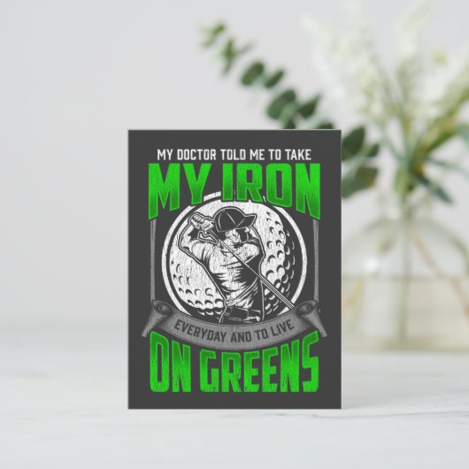ゴルファーおもしろいコース引用文ゴルフプレーヤーユーモア ポストカード (スタンド正面)