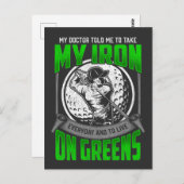 ゴルファーおもしろいコース引用文ゴルフプレーヤーユーモア ポストカード (正面/裏面)