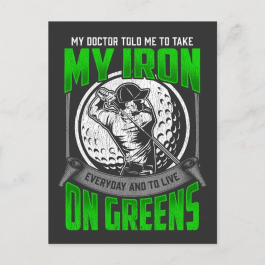 ゴルファーおもしろいコース引用文ゴルフプレーヤーユーモア ポストカード (正面)