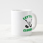 ゴルファーおもしろいゴルフクラブスモダンポーツブラックグリーン ジャンボコーヒーマグカップ (正面右)