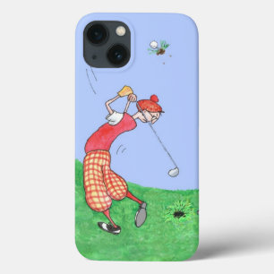 ゴルファーおもしろいズ漫画イラストレーション iPhone 13ケース