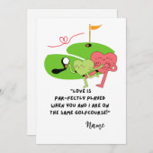 ゴルファーおもしろいバレンタインデー用ゴルフ引用文 シーズンカード (正面/裏面)