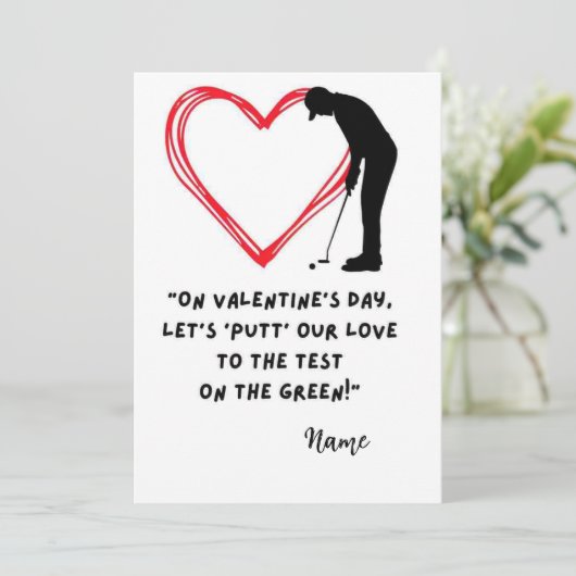 ゴルファーおもしろいバレンタインデー用ゴルフ引用文 シーズンカード (スタンド正面)