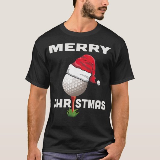 ゴルファーおもしろいホリデーゴルフボールクリスマスゴルフガール Tシャツ (正面)