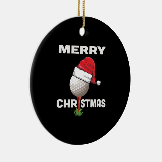 ゴルファーおもしろいホリデーゴルフボールクリスマスゴルフ セラミックオーナメント (右)