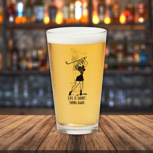 ゴルファーおもしろいライフことわざレトロスタイルガール タンブラーグラス
