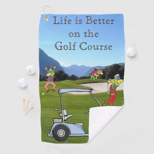 ゴルファーおもしろい及びゴルフカート用タオル ゴルフタオル (インサイチュ)