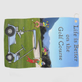 ゴルファーおもしろい及びゴルフカート用タオル ゴルフタオル (横)