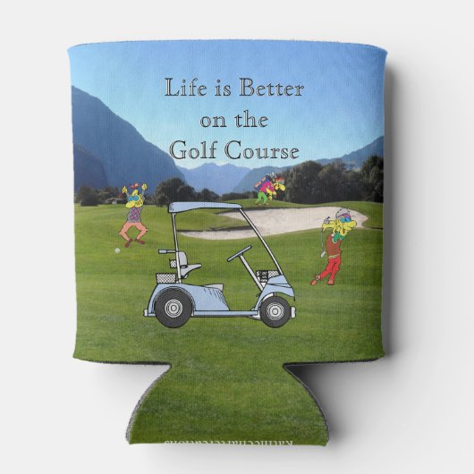 ゴルファーおもしろい及びゴルフカート用タオル 缶クーラー (裏面)