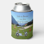 ゴルファーおもしろい及びゴルフカート用タオル 缶クーラー (缶裏面)