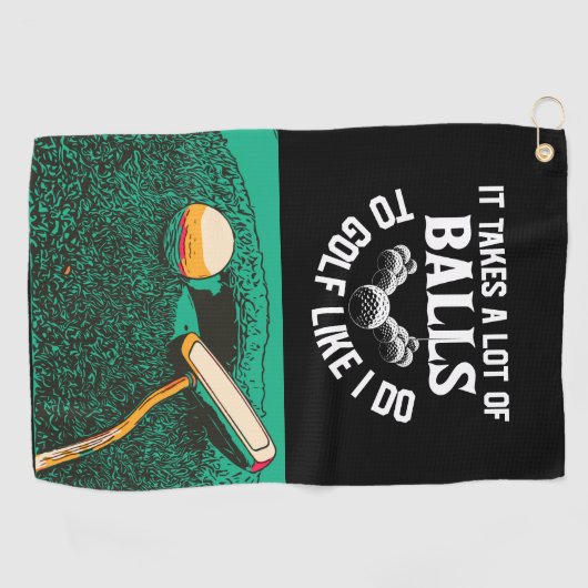 ゴルファーおもしろい用ゴルフことわざ ゴルフタオル (横)