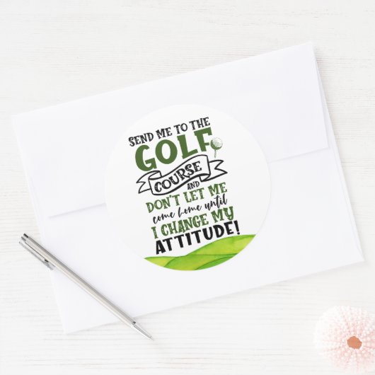 ゴルファーおもしろい用ゴルフことわざ ラウンドシール (封筒)