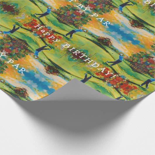 ゴルファーおもしろい誕生日はゴルフのジョークを願う ラッピングペーパー (角)