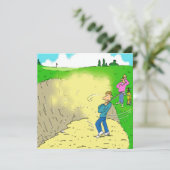 ゴルファーがバンカー漫画に夢中になる (スタンド正面)