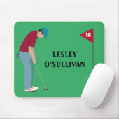 ゴルファーがボールをテーマにしたグリーン マウスパッド (マウス)