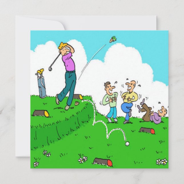 ゴルファーが失敗の漫画からティーオフ (正面)