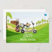 ゴルファーとのゴルフハッピーリタイアメントはボールを見る サンキューカード (正面/裏面)