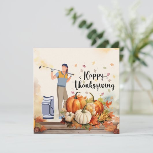 ゴルファーにとってゴルフの感謝祭の秋の挨拶 シーズンカード (スタンド正面)
