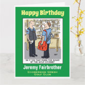 ゴルファーにとってゴルフ好きのポストマンアニメ カード (黄色い花)