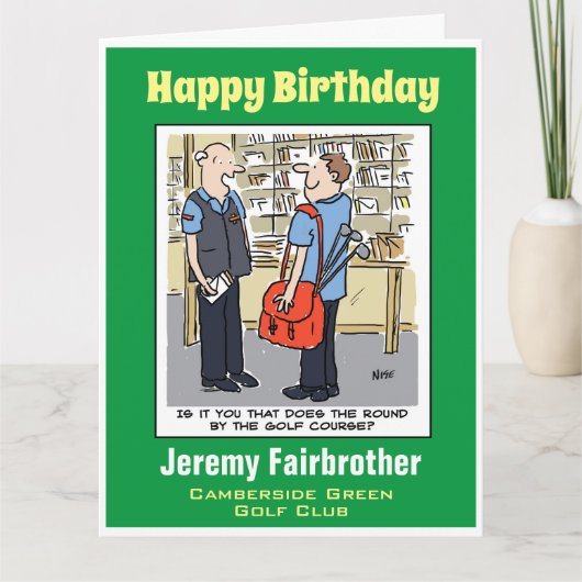 ゴルファーにとってゴルフ好きのポストマンアニメ カード (正面)