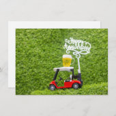 ゴルファーにとってハッピーアニバーサリーのゴルフカート ノートカード (正面/裏面)