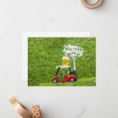 ゴルファーにとってハッピーアニバーサリーのゴルフカート ノートカード (正面/裏面インサイチュ)