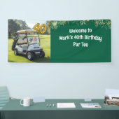 ゴルファーにコース上のケーキで40歳の誕生日をお祝い 横断幕 (トレードショー)
