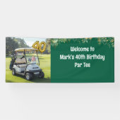 ゴルファーにコース上のケーキで40歳の誕生日をお祝い 横断幕 (横)