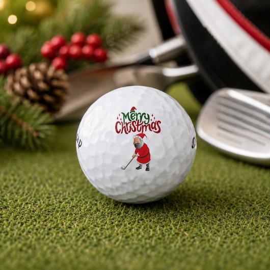 ゴルファーにサンタクロースからのメリークリスマス ゴルフボール