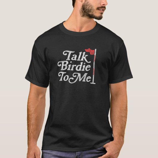 ゴルファーにバーディおもしろいを話すパパファーザーズデイ・ゴール Tシャツ (正面)