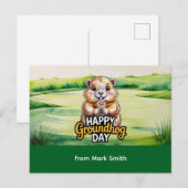 ゴルファーに朗報！グラウンドホッグデー シーズンポストカード (正面/裏面)