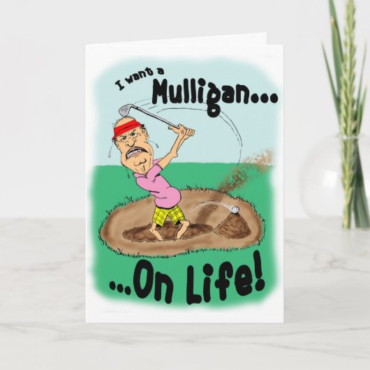 ゴルファーに腹を立てている カード (正面)