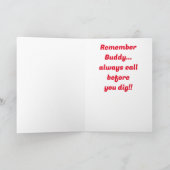 ゴルファーに腹を立てている カード (内部)