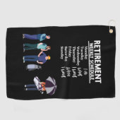 ゴルファーのおもしろいゴルフ引退ことわざ ゴルフタオル (横)