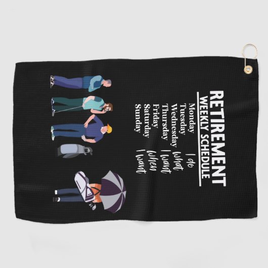 ゴルファーのおもしろいゴルフ引退ことわざ ゴルフタオル (横)