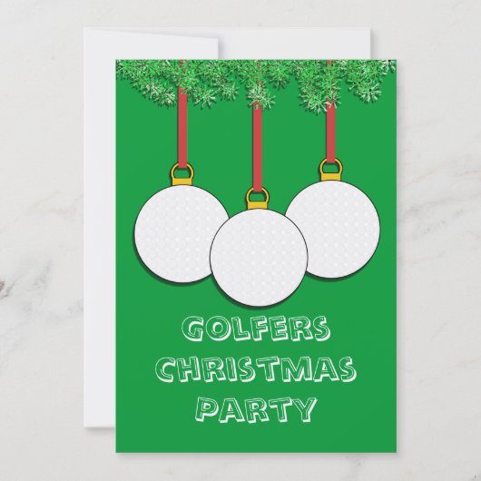 ゴルファーのためのクリスマスの招待状 招待状 (正面)