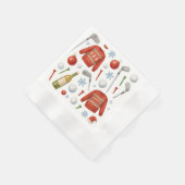 ゴルファーのためのクリスマスをテーマにした冬の装飾 縁ありカクテルナプキン (角)