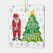 ゴルファーのためのクリスマスツリーとゴルフサンタクロース セラミックオーナメント (左)