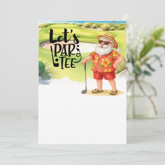 ゴルファーのためのクリスマスプレゼントとサンタクロースのゴルフ 招待状 (スタンド正面)