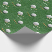 ゴルファーのためのグリーングラス上のゴルフボール ラッピングペーパー (角)