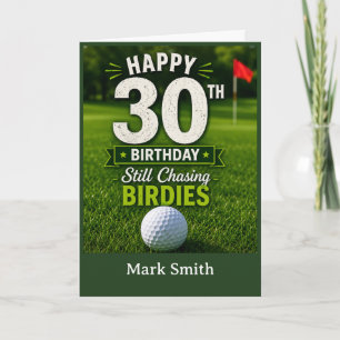 ゴルファーのためのグリーン上のゴルフ30歳の誕生日カード カード