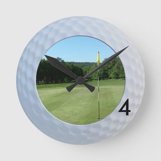 ゴルファーのためのゴルフおもしろい写真の常に前時計 ラウンド壁時計 (正面)